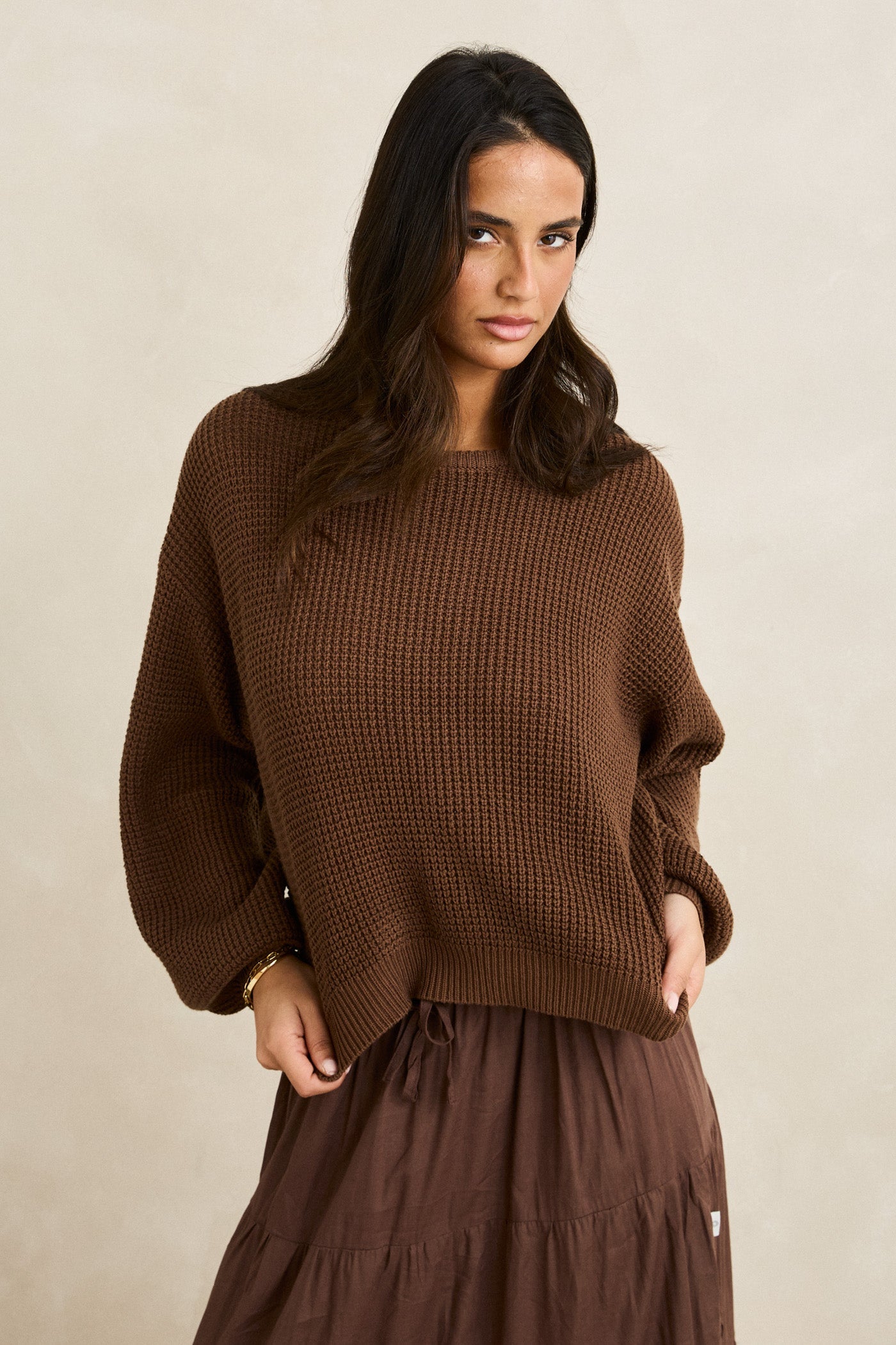 トップス _J.L-A.L_ Eyre Knit Rhyolite Brown S Eyre Knit Blue – _J.L-A.L_