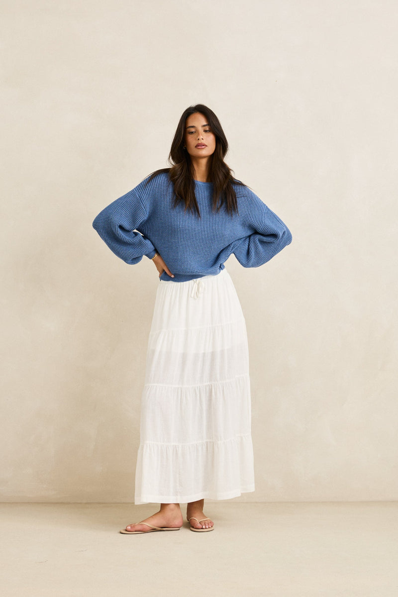 Classic Knit Jumper Steel Blue