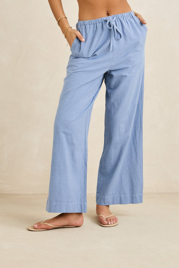 Classic Drawstring Pant Steel Blue