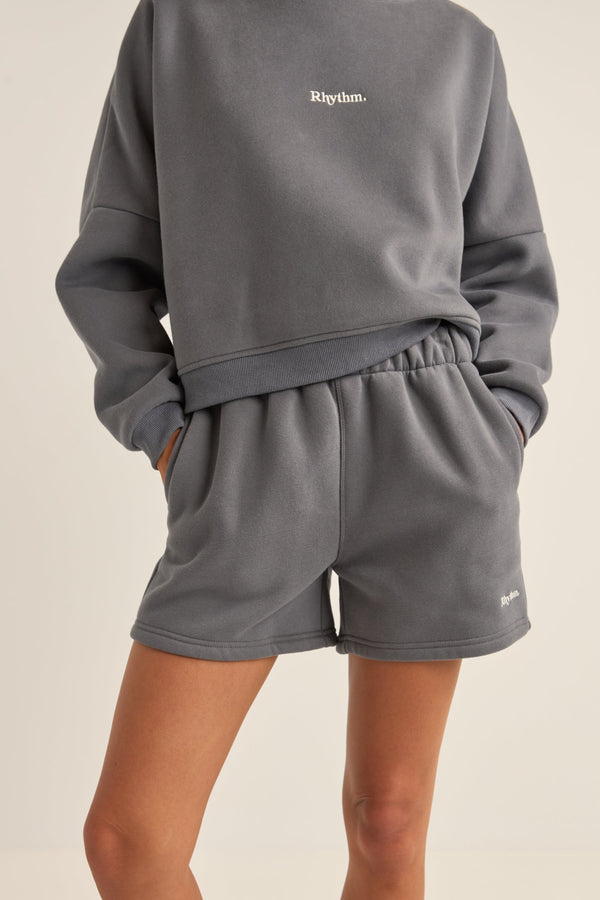 Logo Fleece Shorts Charcoal