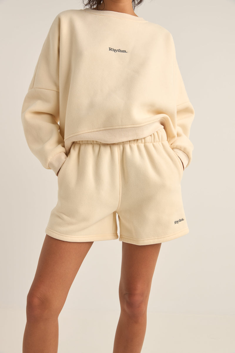 Logo Fleece Shorts Oatmeal