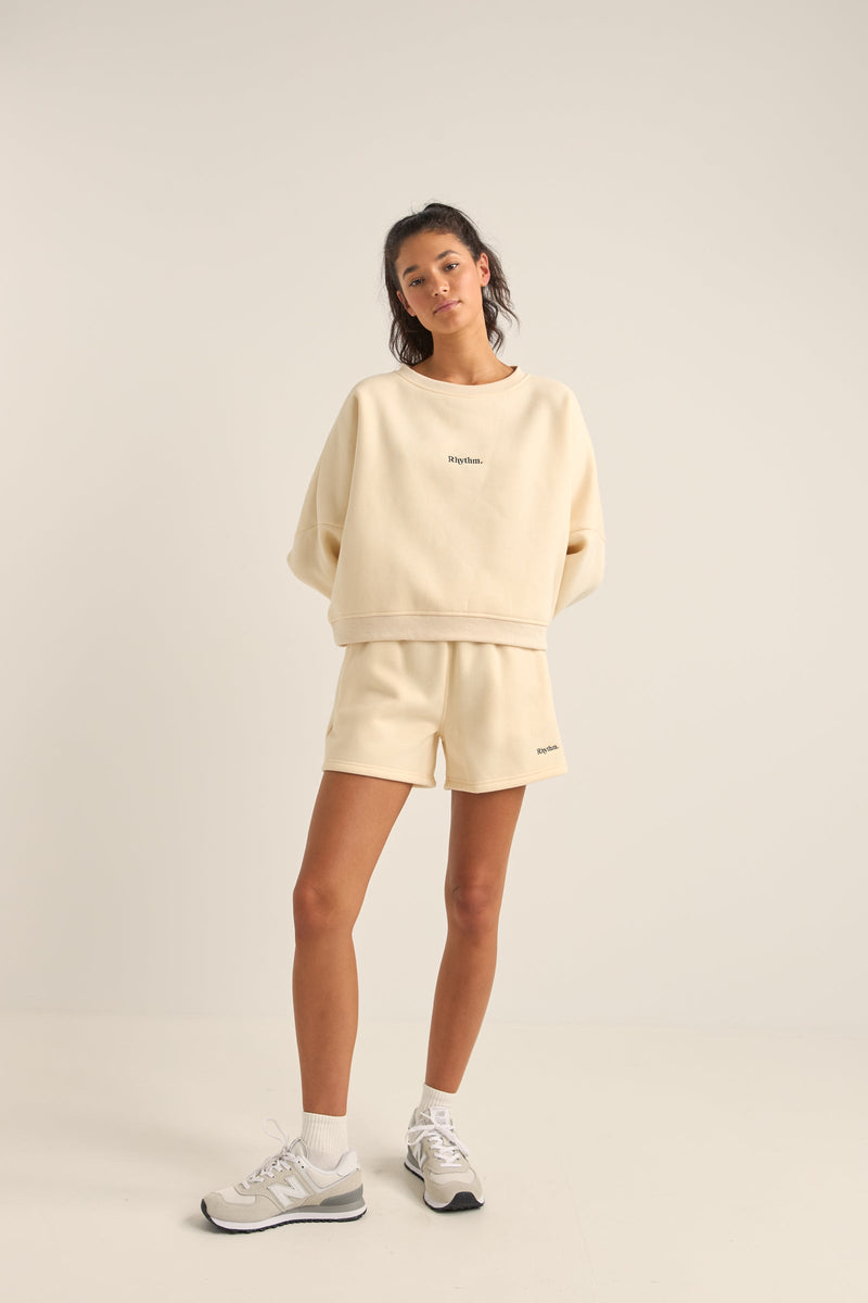 Logo Fleece Shorts Oatmeal