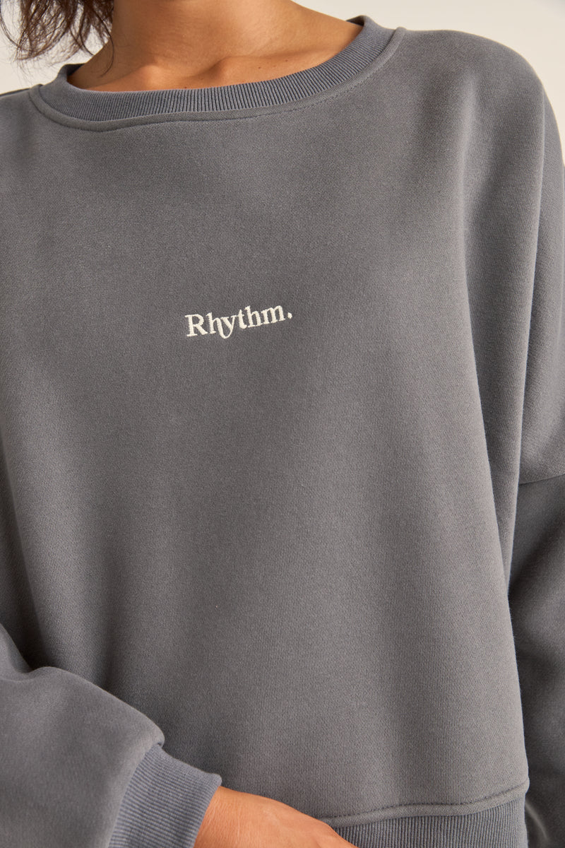 Logo Crew Neck Fleece Charcoal