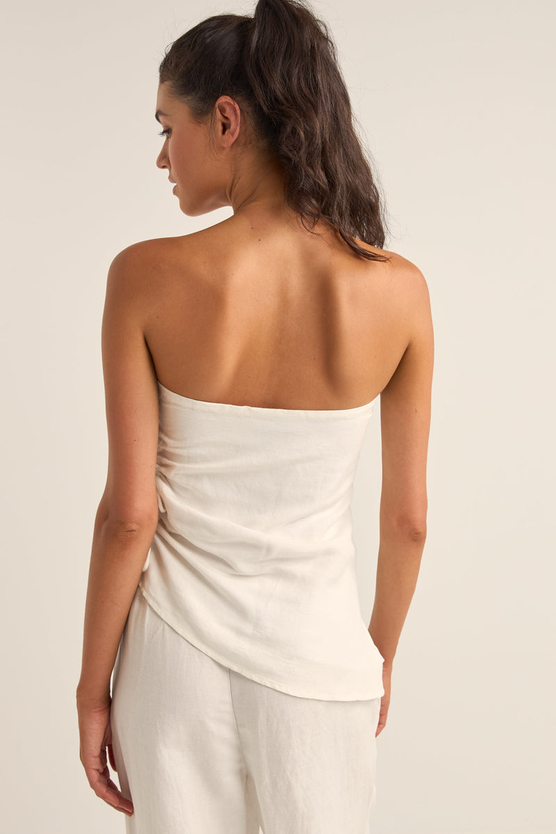 Frankie Strapless Top White