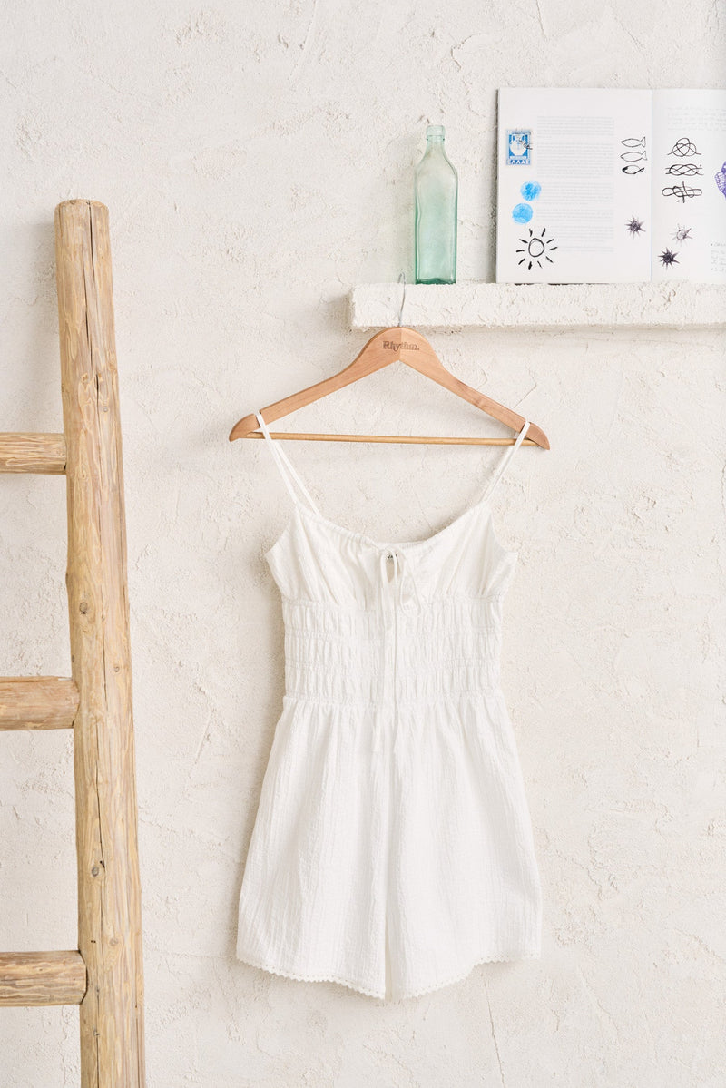 Macy Scallop Playsuit White