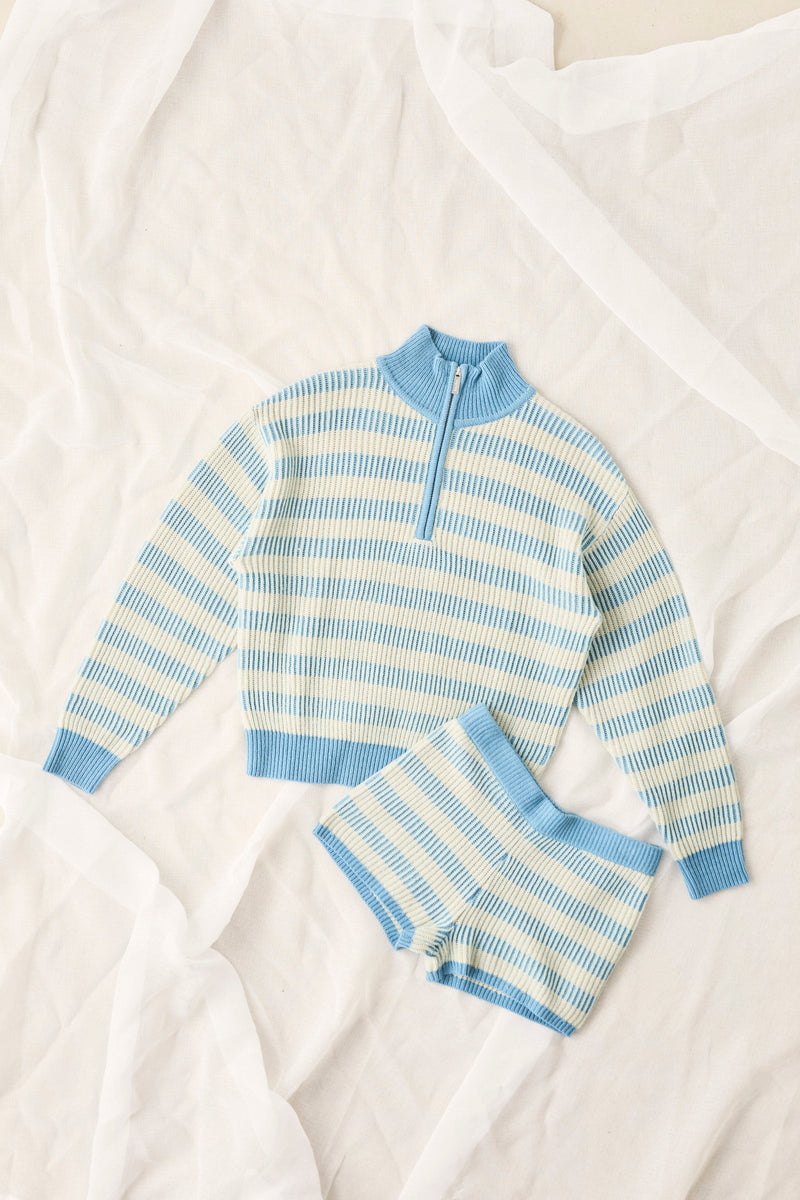 Estelle Striped Knit Short Ocean