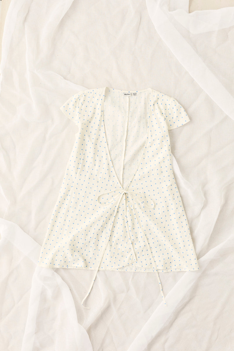 Anini Wrap Mini Dress Cornflower