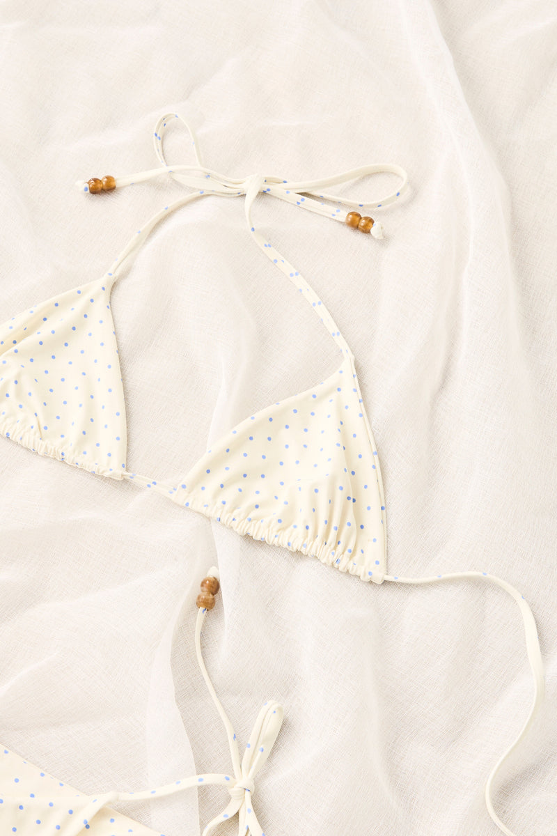 Polka Slide Tri Top Cornflower