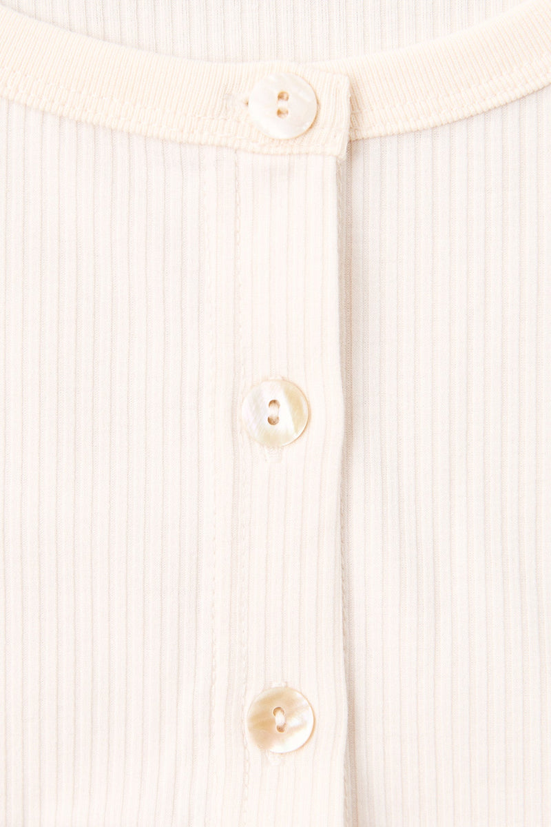 Petra Button Down Singlet Cream