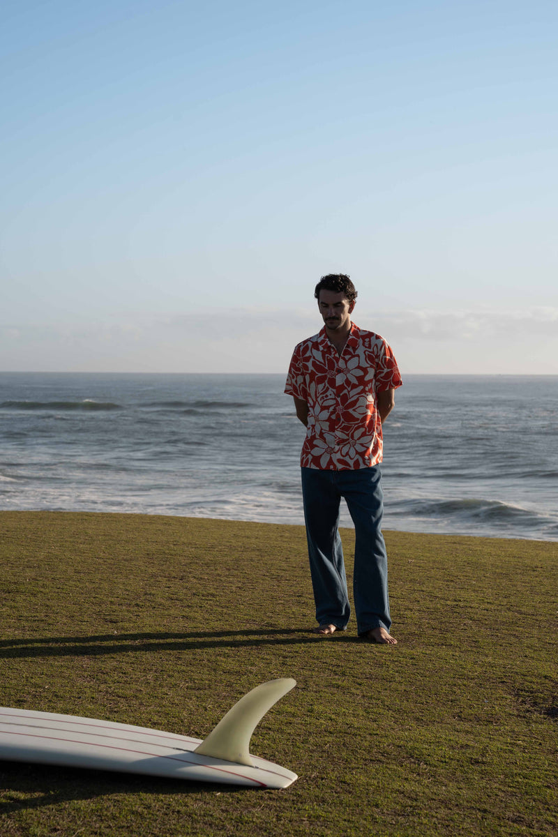 Bora Bora Ss Shirt Red Floral