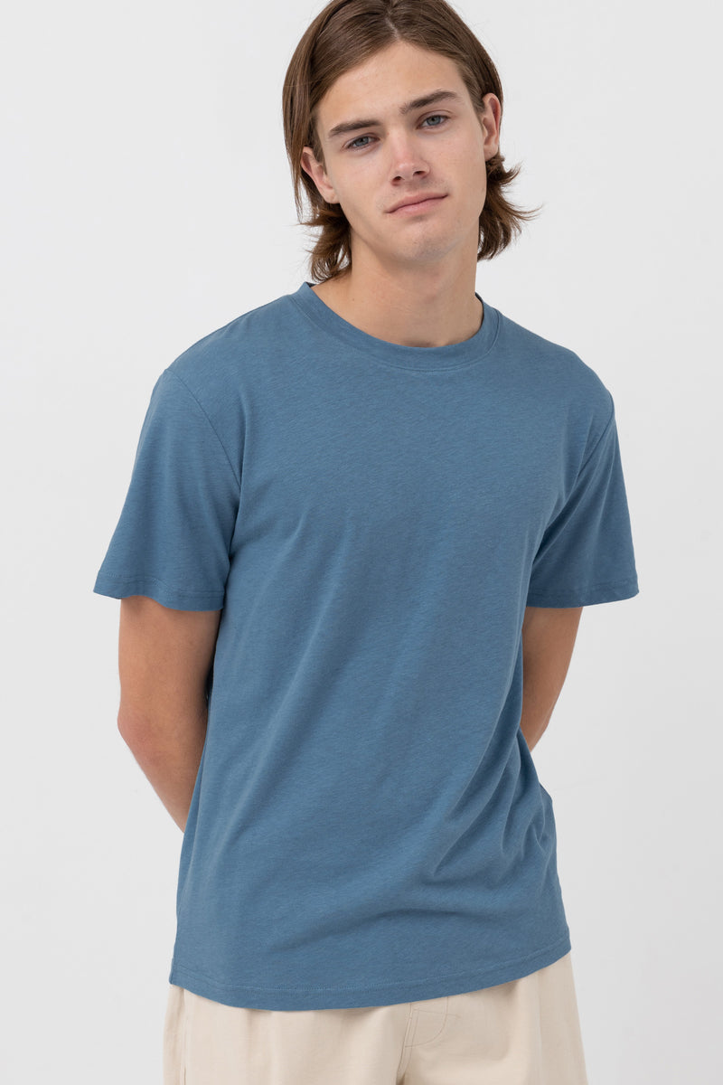 Linen Ss T Shirt Mineral Blue