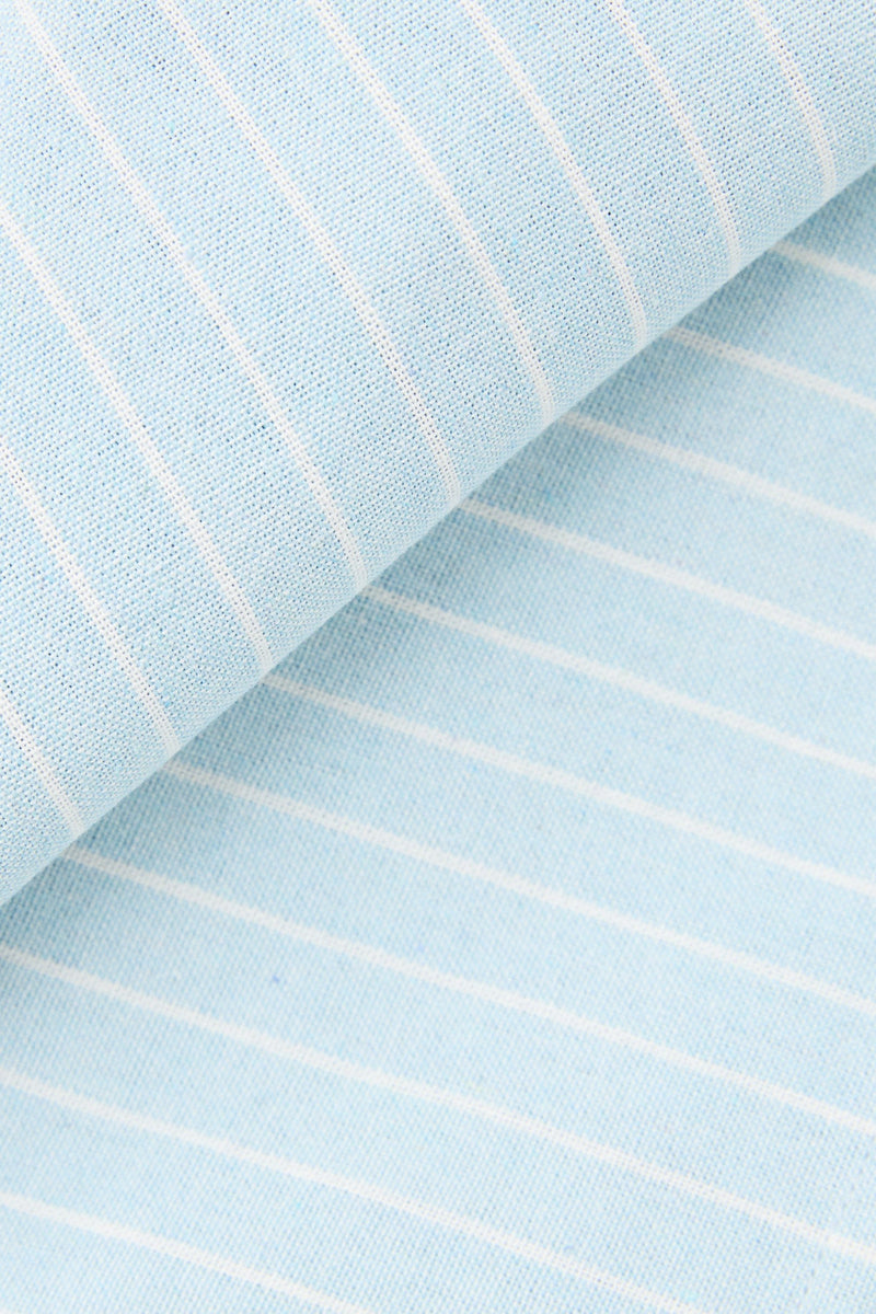Linen Pin Stripe Ls Shirt Mist