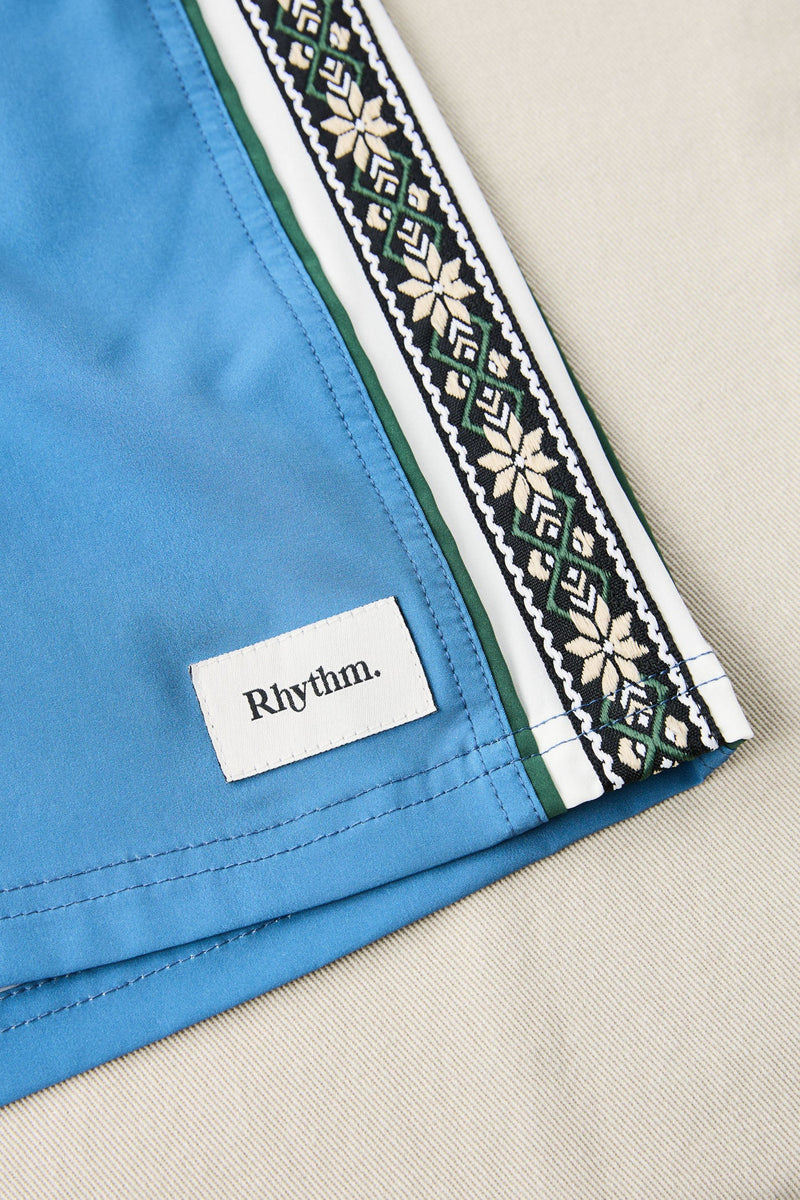 Panel Stripe Beach Short Mineral Blue