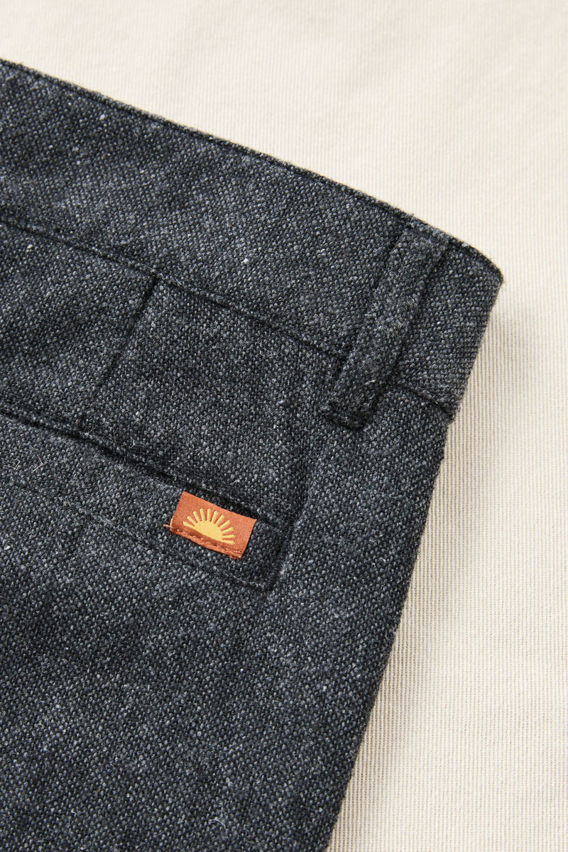 Relaxed Double Pleat Tweed Short Granite