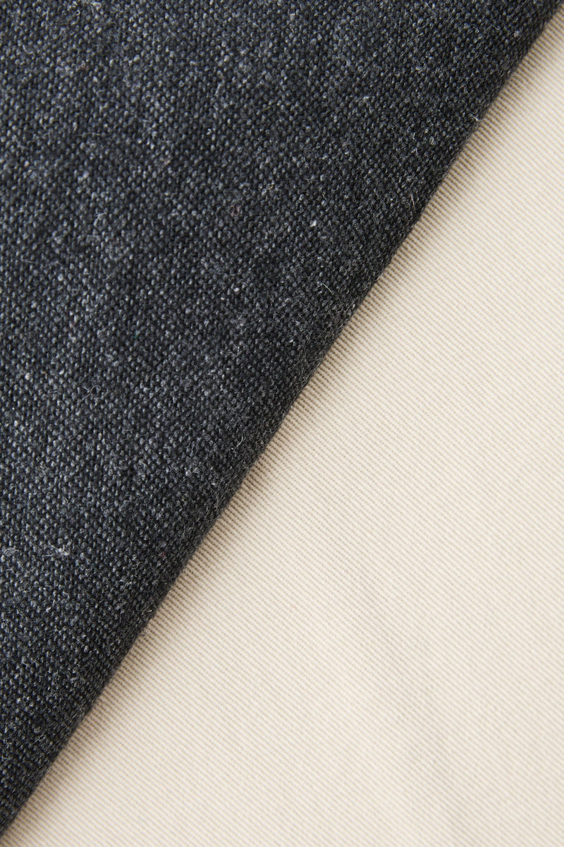 Relaxed Double Pleat Tweed Short Granite