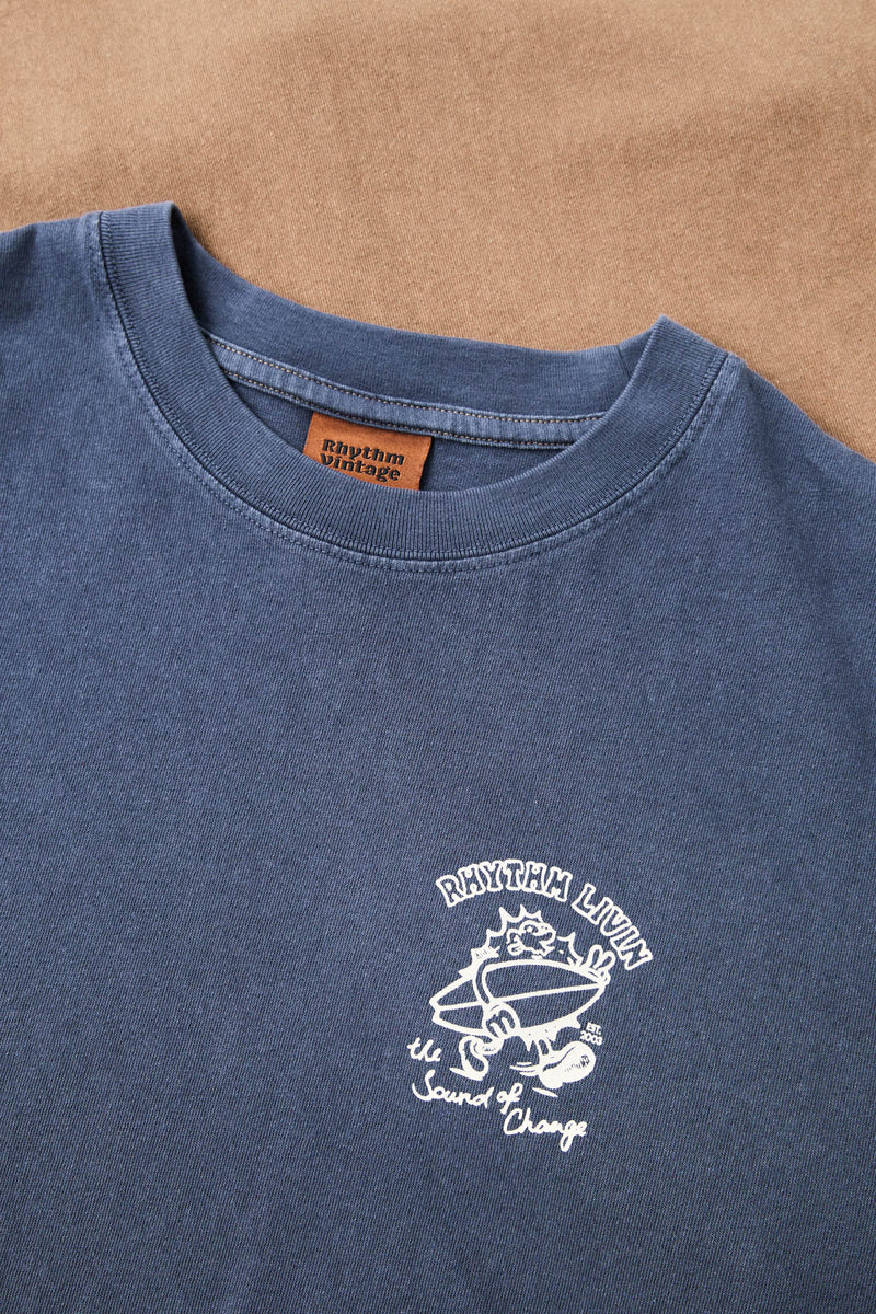 Peace Sun Vintage Ss T-Shirt Navy