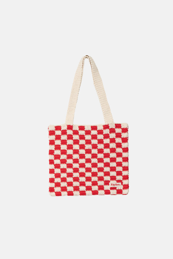 Lola Check Crochet Tote Bag
