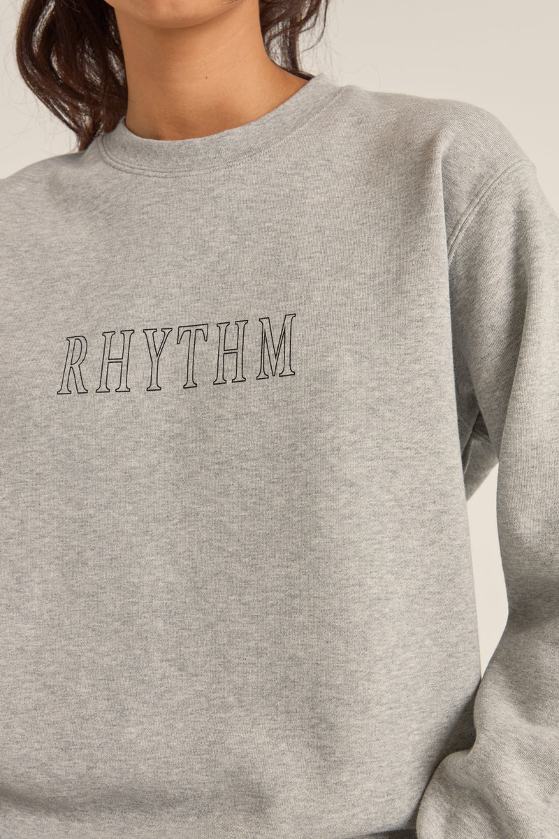 Flagship Boyfriend Fleece Crew Grey Heather