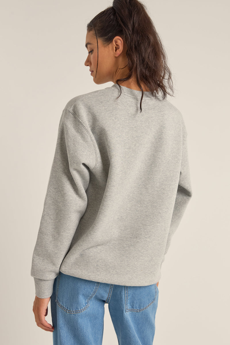 Flagship Boyfriend Fleece Crew Grey Heather