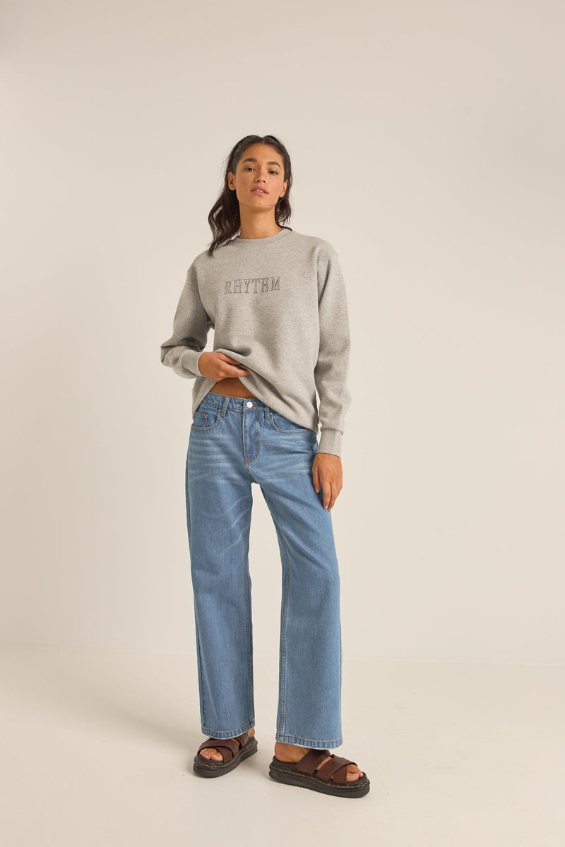 Flagship Boyfriend Fleece Crew Grey Heather