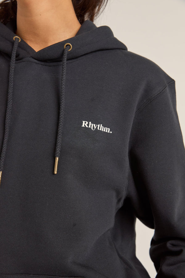 Logo Boyfriend Fleece Hood Black