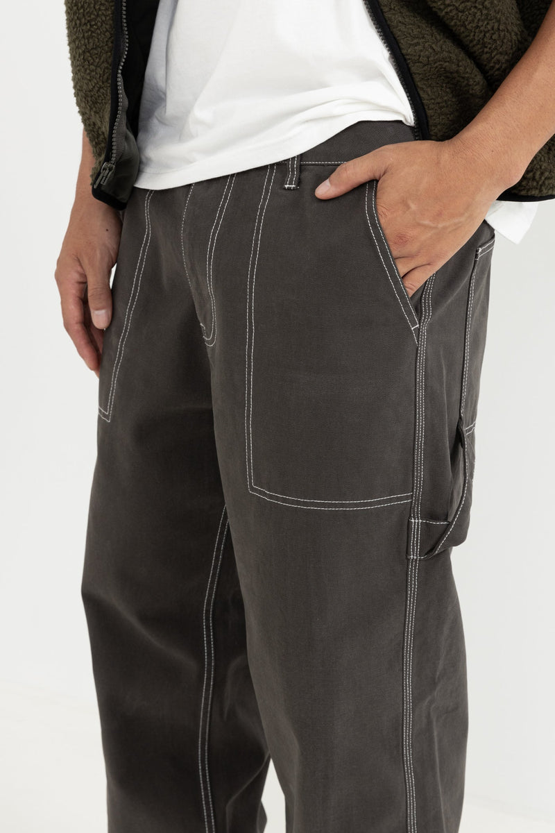 Contrast Stitch Carpenter Pant Charcoal