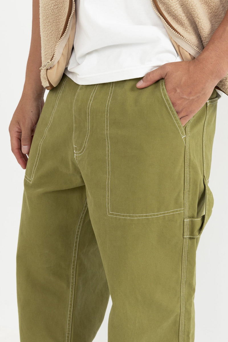 Contrast Stitch Carpenter Pant Khaki