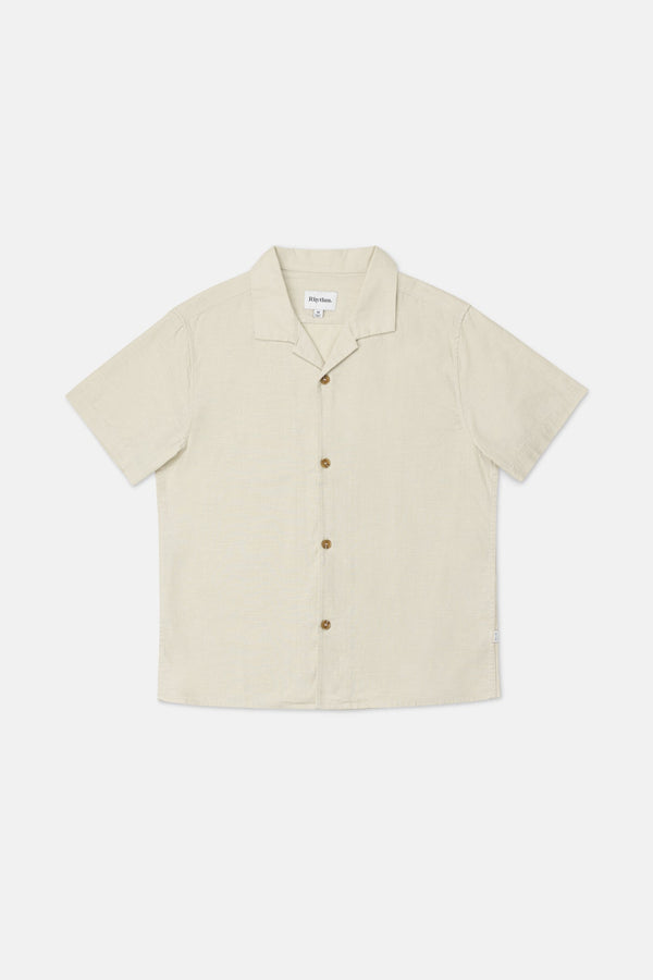 Linen Cuban Ss Shirt Bone