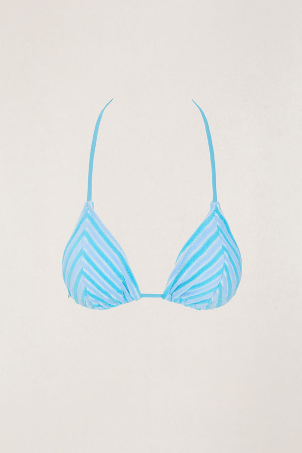 Terry Sands Stripe Slide Tri Top Blue