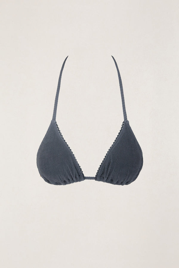 Essential Rib Scallop Slide Tri Top Graphite