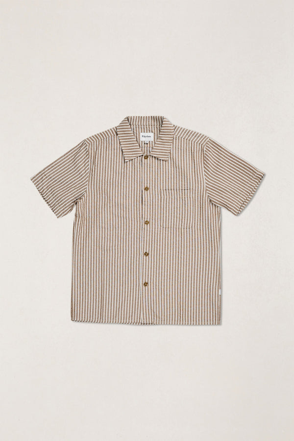 Seersucker Stripe Ss Shirt Tobacco – Rhythm US