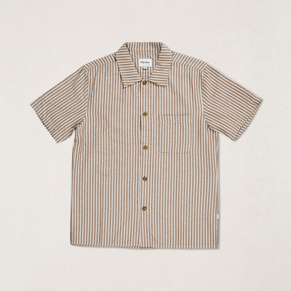 Seersucker Stripe Ss Shirt Tobacco – Rhythm US