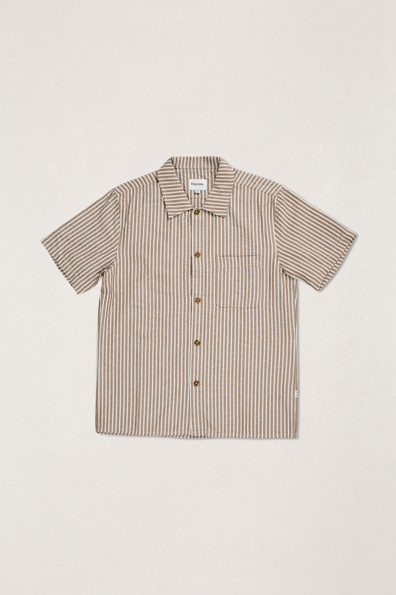 s&s tobacco Seersucker Stripe Ss Shirt Tobacco