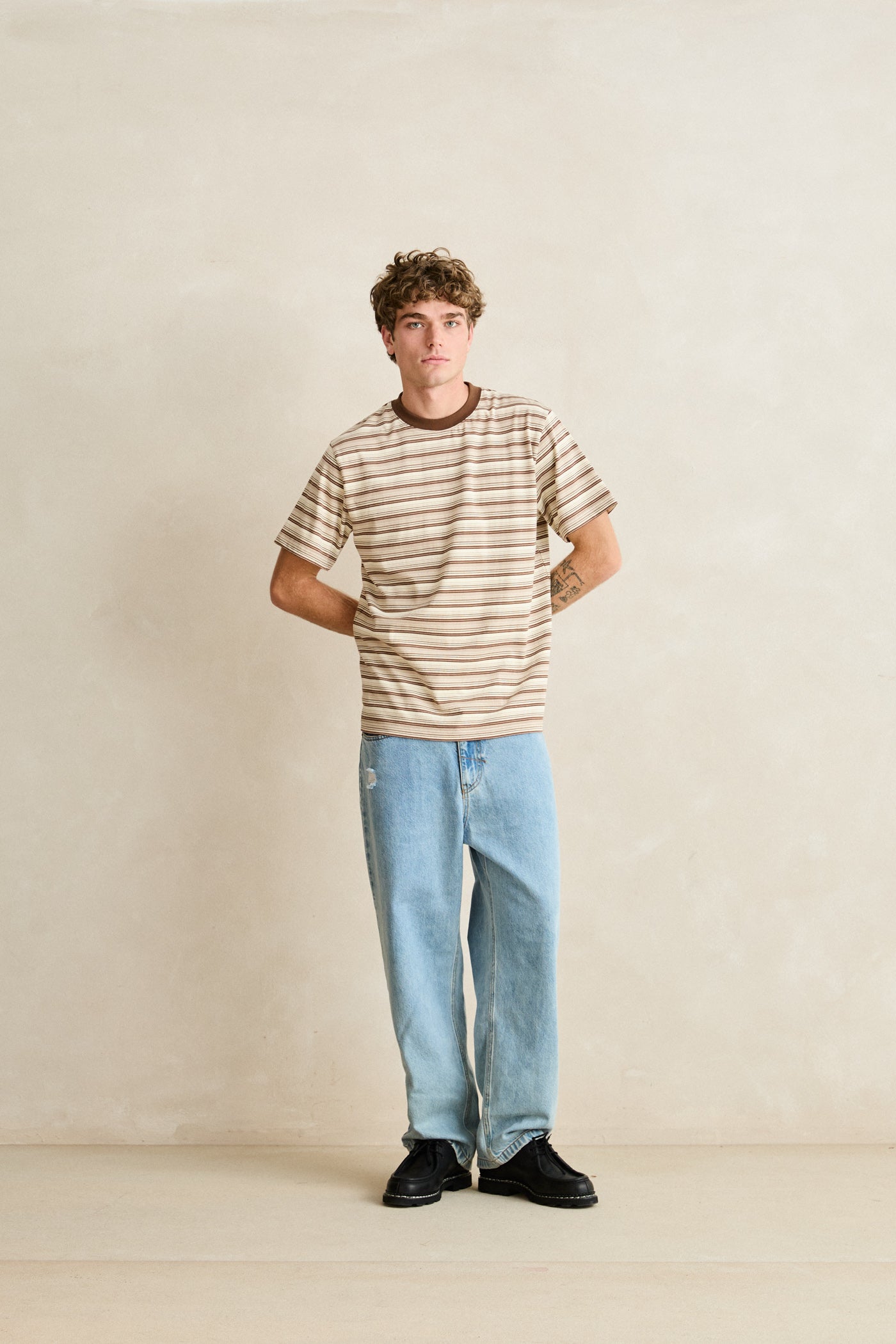 Vintage Stripe Ss T-Shirt Brown – Rhythm US