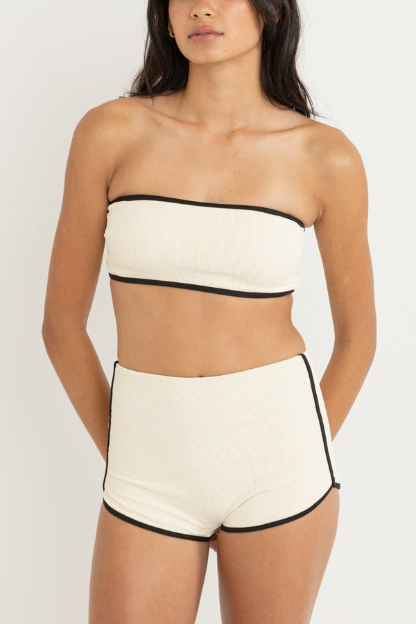 Essential Rib Contrast Surf Short Creme