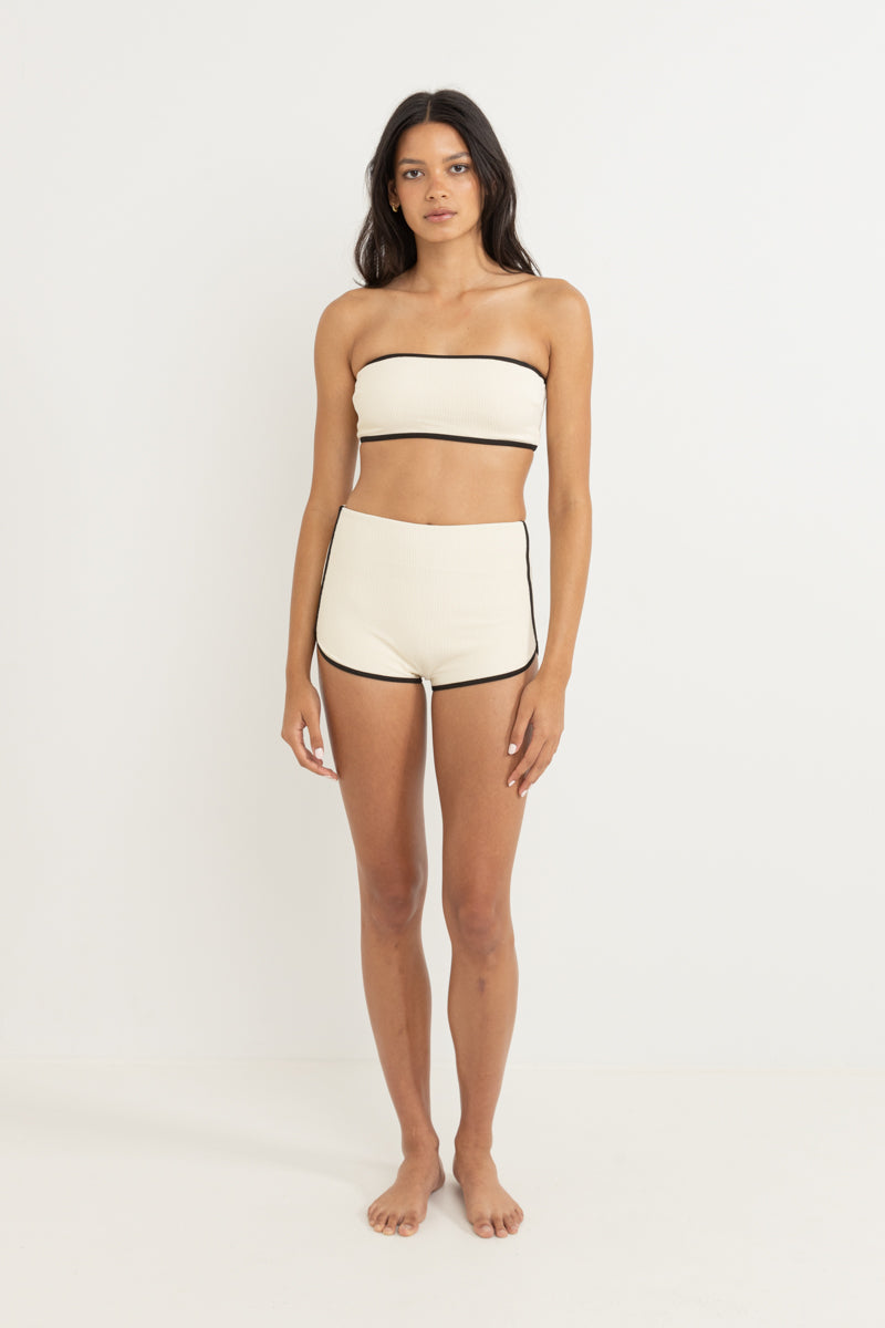 Essential Rib Contrast Surf Short Creme