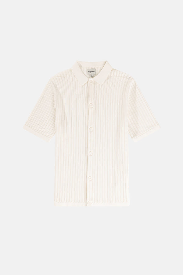 Knit Button Down Polo Natural