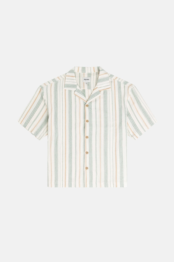 Relaxed Stripe Ss Shirt Olive