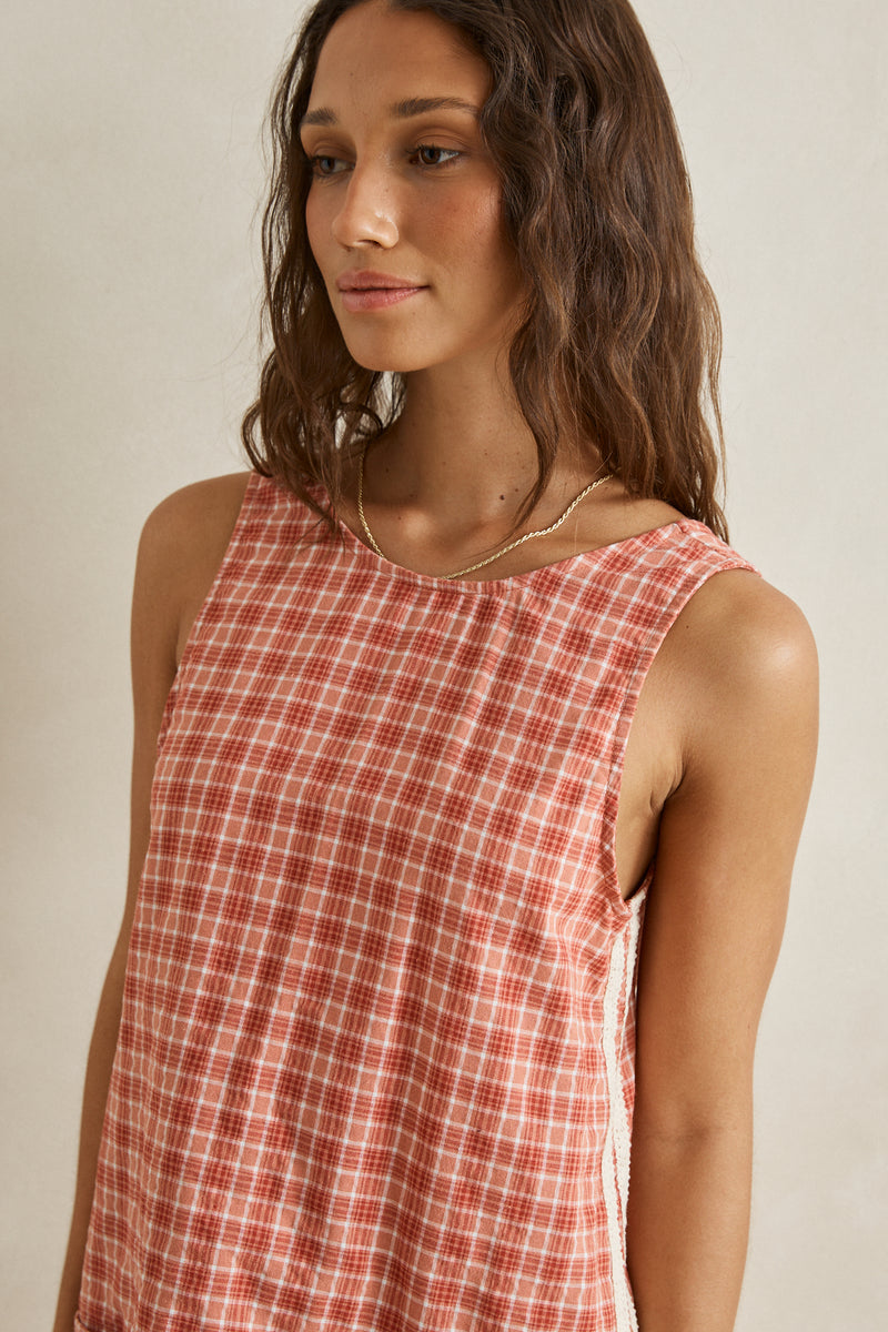 Hanalei Mini Dress Red Check – Rhythm US