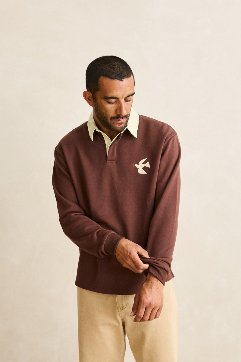 Dreamin' LS Rugby Polo Chocolate