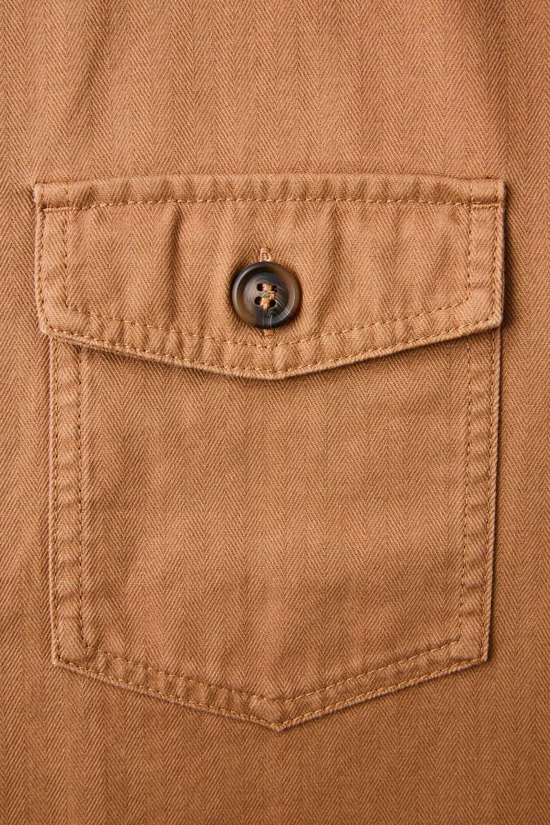 Herringbone Overshirt  Tobacco