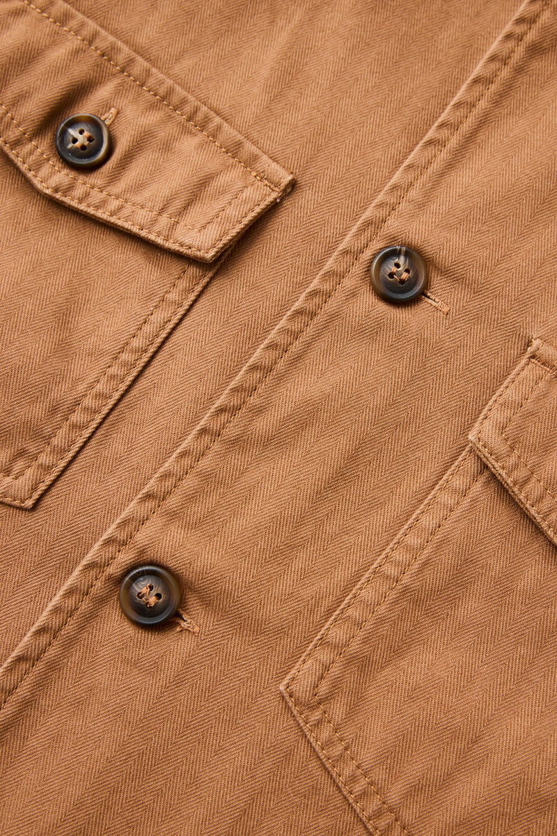 Herringbone Overshirt  Tobacco