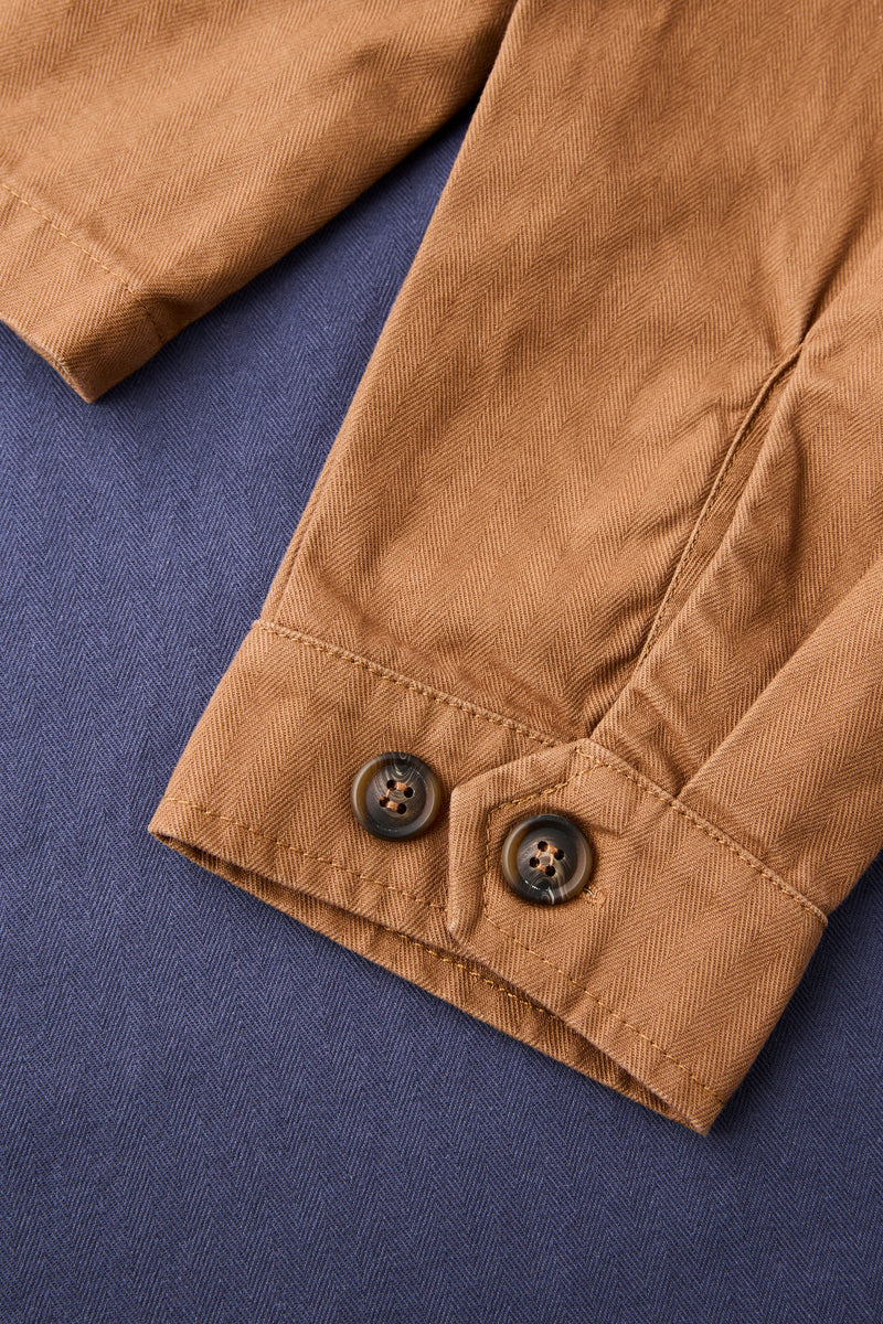 Herringbone Overshirt  Tobacco