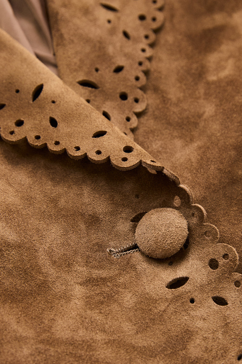 Poppy Eyelet Suede Blazer