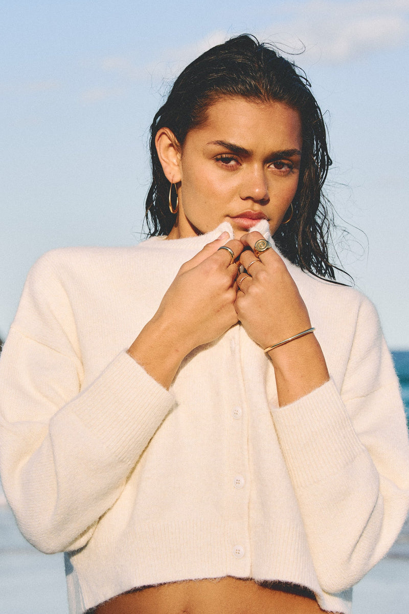 Estelle Fluffy Cardigan Cream