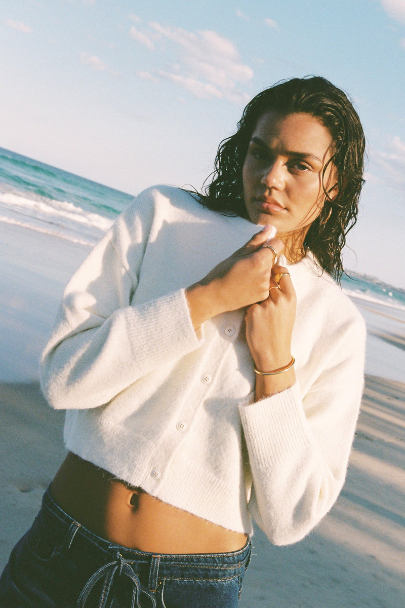 Estelle Fluffy Cardigan Cream