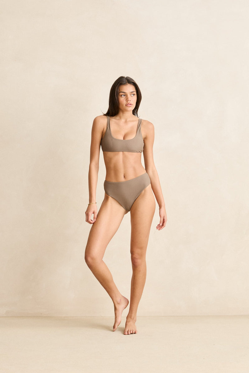 Classic Crop Top Taupe