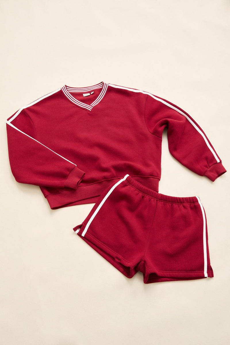 Sloan V-Neck Sweater  Red