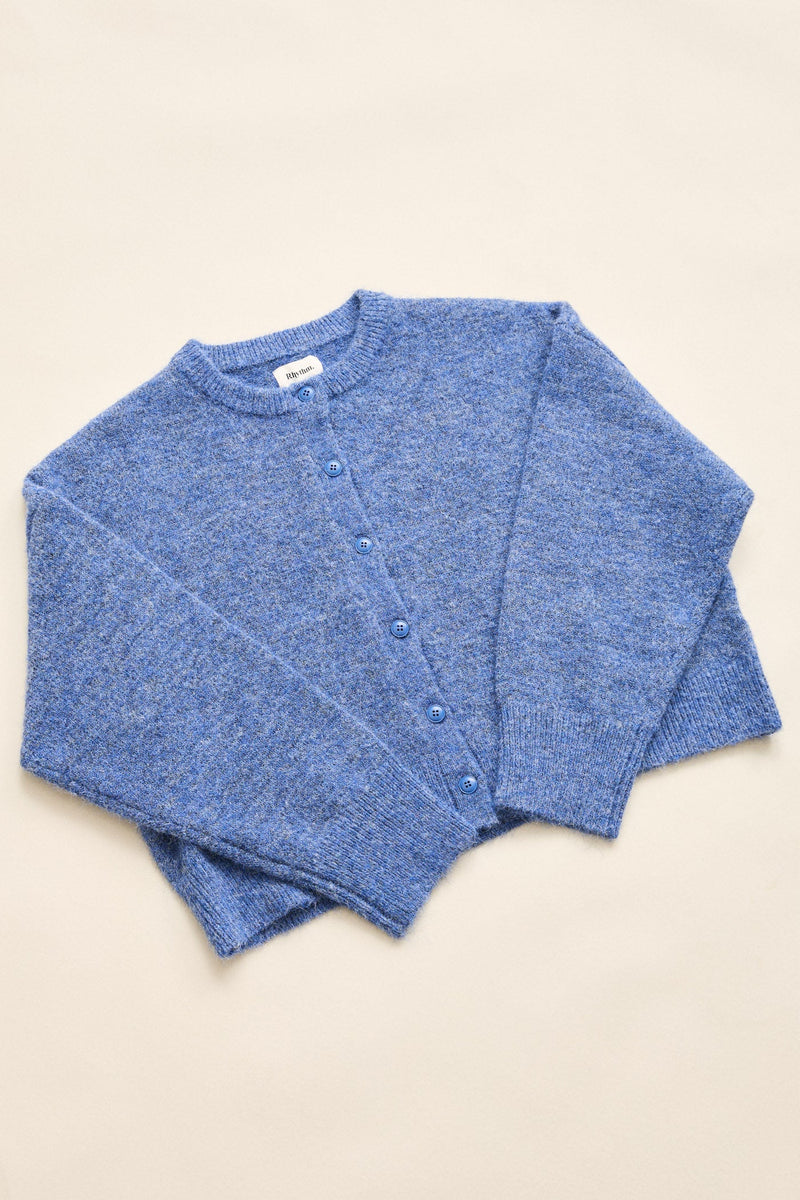 Estelle Fluffy Knit Cardigan  Blue
