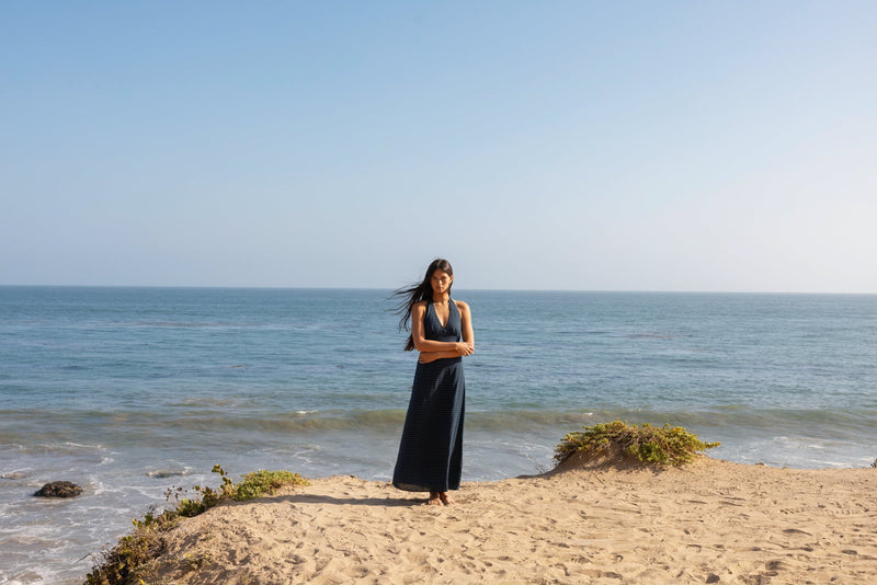 rhythm blue dress Maisy Halter Maxi – US VA_BLACK the Lola dress combines For Love & Lemons Size:36 Long